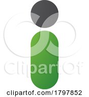Green And Black Abstract Round Person Shaped Letter I Icon