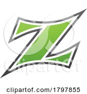 Poster, Art Print Of Green And Black Arc Shaped Letter Z Icon