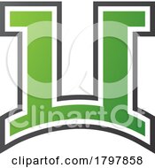 Poster, Art Print Of Green And Black Arch Shaped Letter U Icon