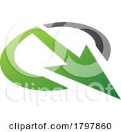Poster, Art Print Of Green And Black Arrow Shaped Letter Q Icon