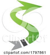 Poster, Art Print Of Green And Black Arrow Shaped Letter S Icon