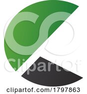 Poster, Art Print Of Green And Black Letter C Icon With Half Circles
