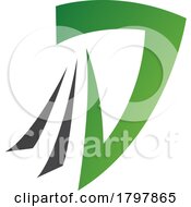 Poster, Art Print Of Green And Black Letter D Icon With Tails