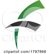 Poster, Art Print Of Green And Black Letter F Icon With Round Spiky Lines