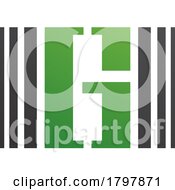 Poster, Art Print Of Green And Black Letter G Icon With Vertical Stripes