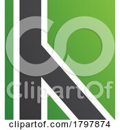 Poster, Art Print Of Green And Black Letter H Icon With Straight Lines