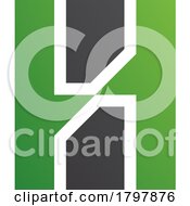 Poster, Art Print Of Green And Black Letter H Icon With Vertical Rectangles