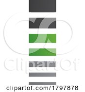 Poster, Art Print Of Green And Black Letter I Icon With Horizontal Stripes