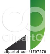 Poster, Art Print Of Green And Black Letter J Icon With A Triangular Tip