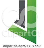 Poster, Art Print Of Green And Black Letter J Icon With Straight Lines