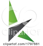 Poster, Art Print Of Green And Black Letter K Icon With Triangles