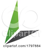 Poster, Art Print Of Green And Black Letter L Icon With Triangles