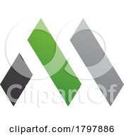 Poster, Art Print Of Green And Black Letter M Icon With Rectangles