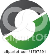 Poster, Art Print Of Green And Black Letter O Icon With An S Shape In The Middle