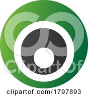 Green And Black Letter O Icon With Nested Circles