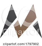 Brown And Black Pointy Tipped Letter M Icon