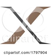 Poster, Art Print Of Brown And Black Pointy Tipped Letter X Icon