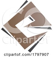 Poster, Art Print Of Brown And Black Square Diamond Letter E Icon