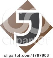 Brown And Black Square Diamond Shaped Letter J Icon