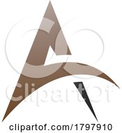 Brown And Black Spiky Arch Shaped Letter A Icon
