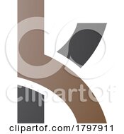 Poster, Art Print Of Brown And Black Lowercase Letter K Icon With Overlapping Paths