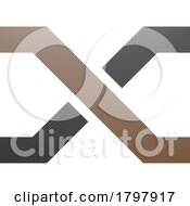Poster, Art Print Of Brown And Black Letter X Icon With Crossing Lines