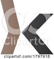 Poster, Art Print Of Brown And Black Lowercase Arrow Shaped Letter K Icon