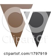 Poster, Art Print Of Brown And Black Letter W Icon With Triangles