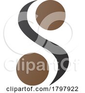 Poster, Art Print Of Brown And Black Letter S Icon With Spheres