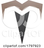 Poster, Art Print Of Brown And Black Letter T Icon With Pointy Tips