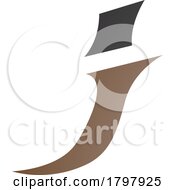 Poster, Art Print Of Brown And Black Spiky Italic Letter J Icon