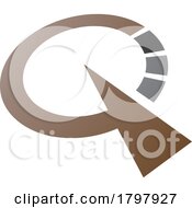 Poster, Art Print Of Brown And Black Clock Shaped Letter Q Icon