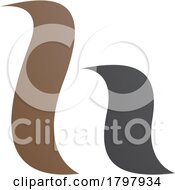 Poster, Art Print Of Brown And Black Calligraphic Letter H Icon