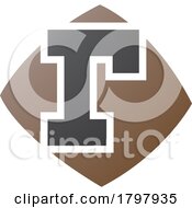 Poster, Art Print Of Brown And Black Bulged Square Shaped Letter R Icon