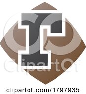 Brown And Black Bulged Square Shaped Letter R Icon