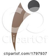Brown And Black Bowing Person Shaped Letter I Icon