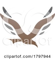 Poster, Art Print Of Brown And Black Bird Shaped Letter V Icon