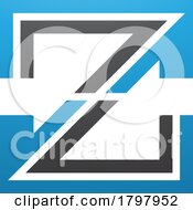 Poster, Art Print Of Blue And Black Striped Shaped Letter Z Icon