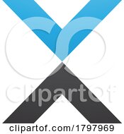 Poster, Art Print Of Blue And Black V Shaped Letter X Icon