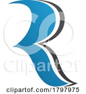 Blue And Black Wavy Shaped Letter R Icon