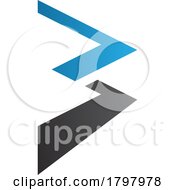 Blue And Black Zigzag Shaped Letter B Icon