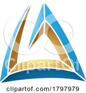 Blue And Gold Triangular Spiral Letter A Icon
