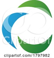 Poster, Art Print Of Blue And Green Crescent Shaped Letter C Icon