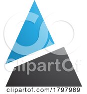 Blue And Black Split Triangle Shaped Letter A Icon