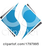 Blue And Black Square Diamond Shaped Letter S Icon