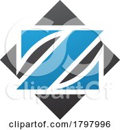 Poster, Art Print Of Blue And Black Square Diamond Shaped Letter Z Icon