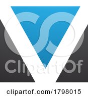 Blue And Black Rectangular Shaped Letter V Icon