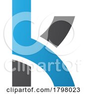 Poster, Art Print Of Blue And Black Lowercase Letter K Icon With Overlapping Paths