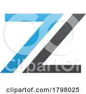 Poster, Art Print Of Blue And Black Number 7 Shaped Letter Z Icon