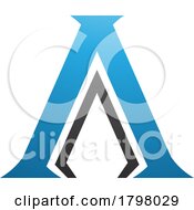 Blue And Black Pillar Shaped Letter A Icon